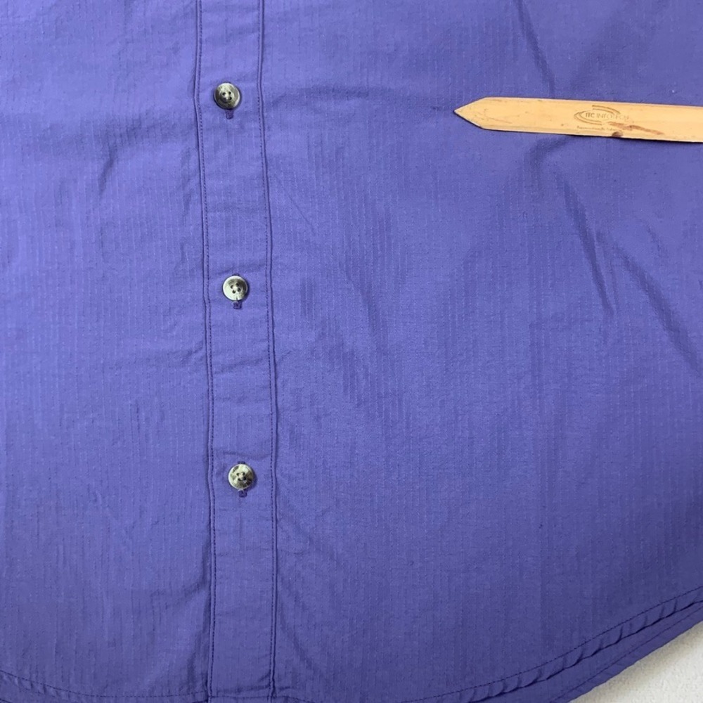 LL Bean Mens Medium Tall Purple Ripstop Nylon Fishing Hiking Long Sleeve Shirt - Picture 8 of 11
